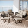 EAGLE PEAK Natural Cedar Wood Conversation Set, Outdoor Patio Furniture with 2 Ottomans and Coffee Table - 2 of 4