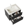 FAMYYT 24 in. Single Sink Floating Black Bath Vanity with White Ceramic Top, Pre-assembled - 3 of 4
