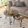 KTMBDW 27.56'' Round Nesting Coffee Table Set of 2, Nesting End Table Set, Marble Tabletop, and Sturdy Metal Base for Living Room, bedroom - 4 of 4