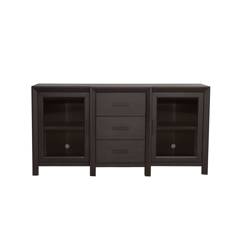 Photos - Display Cabinet / Bookcase Clarissa Multi-Use Media TV Console for TV's up to 65" Dark Brown - Abbyso