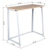 FurnitureR Folding Desk, 31.5 Inches Foldable Simple Laptop Table, Space Saving Computer Study Desk Compact Writing Workstation for Small Space, Oak - 2 of 4