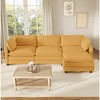 Hyleory Cozy Corduroy L-Shaped Sectional Sofa with Movable Ottoman - Soft Touch, Space-Saving Design - 3 of 4