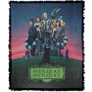 Beetlejuice Beetlejuice Gangs All Here Blanket 50"x60" Woven Tapestry - 1 of 4