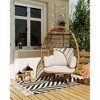 360°Swivel Egg Chair, Patio Rotating Rattan Egg Basket Chair with Steel Frame and 4 Cushions, Heavy-Duty Wicker Chair for Porch, Backyard - 2 of 4