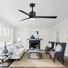 Airsurfer 52" Matte Black Ceiling Fan with LED Color-Changing Light, 3 Blades, Reversible Quiet Motor, and Remote Control - 3 of 4