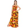 LA LEELA Women's Tube Dress Maxi Party Top One Size Apricot Palm Tree View - 4 of 4