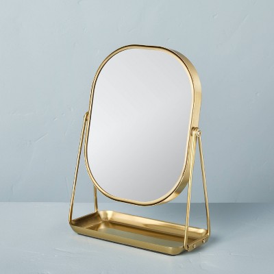 Brass Vanity Flip Mirror with Tray - Hearth &#38; Hand&#8482; with Magnolia