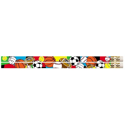 Musgrave Pencil Company Super Sports Motivational/Fun Pencils, 12 Per Pack, 12 Packs