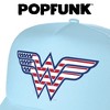 Wonder Woman Usa American Flag Logo Foam Trucker Cap Light Blue - 4 of 4