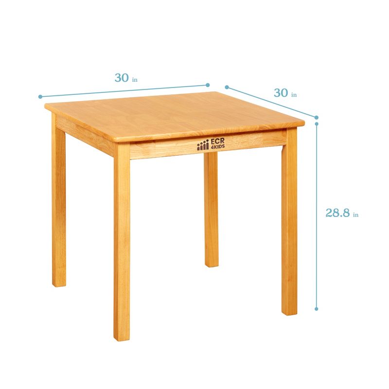 ECR4Kids 30in D Round Hardwood Table with 28in Legs and Two 16in Chairs, Kids Furniture, 2 of 12