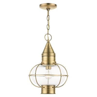 Livex Lighting Newburyport 1 - Light Pendant in  Antique Brass