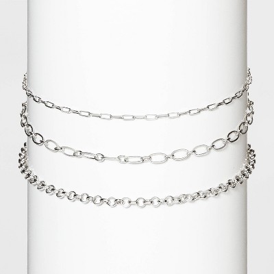 Delicate Chain Necklace Set 3pc - Wild Fable™ Silver