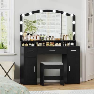 USIKEY Large Vanity Set with Large Lighted Mirror
