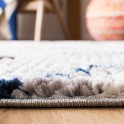 Ivory and Multicolor Synthetic Bohemian Diamond Area Rug, 3' x 5'