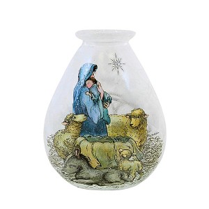 Stony Creek 4.75 In Madonna & Child Pre-Lit Glass Nativity Mary Jesus Animals Novelty Sculpture Lights - 1 of 4