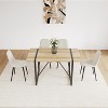 FURNIinspire Dining Tables 55" Modern Dining Table Set For 4, Rectangular Solid Wood Dining Table Metal Base And Legs, Suitable for Dining Room - 4 of 4