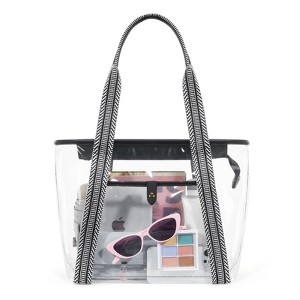 Clear Tote Bag for Women Clear Bag for Stadium Events with Zipper for Sports Events, Concerts, Work, Beach - 1 of 4