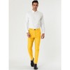 Lars Amadeus Men's Plaid Printed Slim Fit Flat Front Business Dress Pants - 3 of 4
