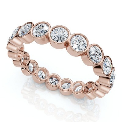 Pompeii3 2Ct Bezel Set Diamond Eternity Wedding Ring 14k Gold of Platinum Lab Created