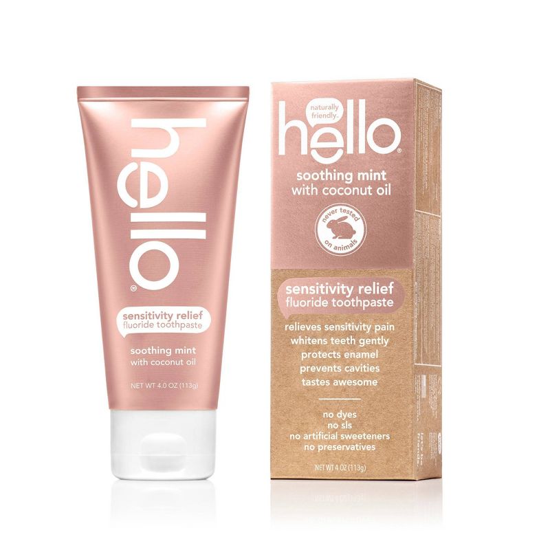 hello Sensitivity Relief Soothing Mint Fluoride Toothpaste , sls Free and Vegan , 4oz, 1 of 14