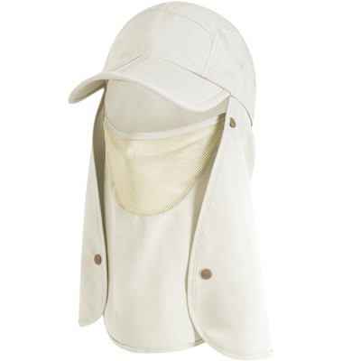 Unisex Gray Nylon Sun Cap With UV Protection – Neck & Face Flap For Fishing, Hiking, Outdoor Sports