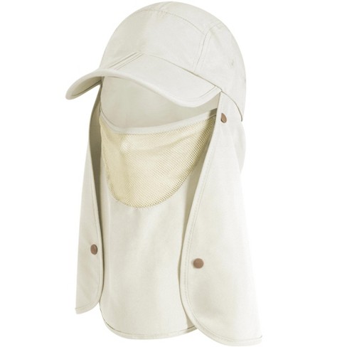 Sun Cube Fishing Sun Hat With Neck Flap For Men Uv Protection Cover Outdoor  Bucket Cap With Face Covering For Hiking Running (beige) : Target
