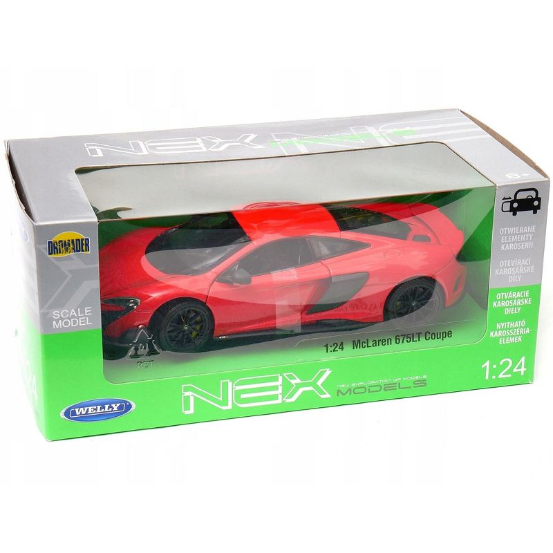 McLaren 675LT Coupe Red 1/24-1/27 Diecast Model Car by Welly, 5 of 6