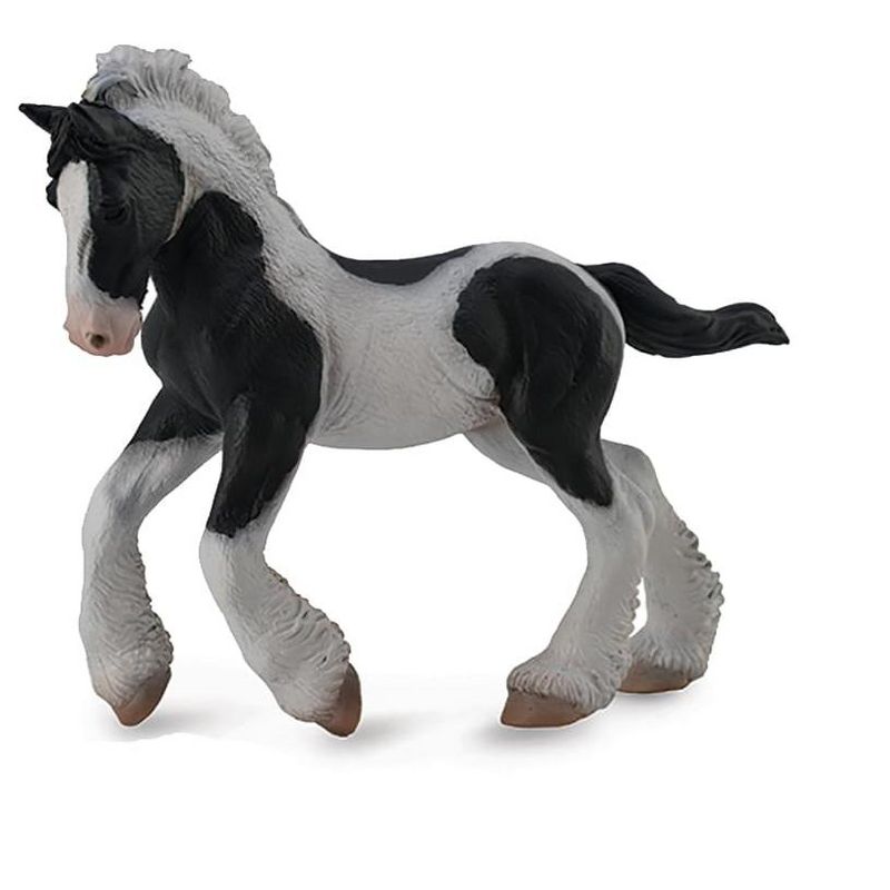 Breyer Animal Creations Breyer CollectA Series Black And White Piebald Gypsy Foal Model Horse, 1 of 2