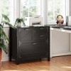 HOMCOM 4 Drawer File Cabinet, Farmhouse Lateral Filing Cabinet with Adjustable Hanging Rails for Letter/A4/Legal Size Files, Printer Stand, Black - 3 of 4