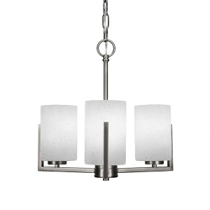 Toltec Lighting Atlas 3 - Light Chandelier in  Graphite with 4" White Muslin Shade - 1 of 1