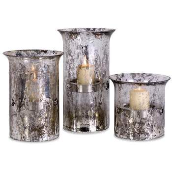 Northlight Set of 3 Silver Colored Votive Candle Holders 15"