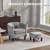 Wooakway Swivel Accent Chair with Ottoman Set Barrel Armchair with Removable Back Pillow with 2 Armrest Covers for Living Room Bedroom Office - 4 of 4
