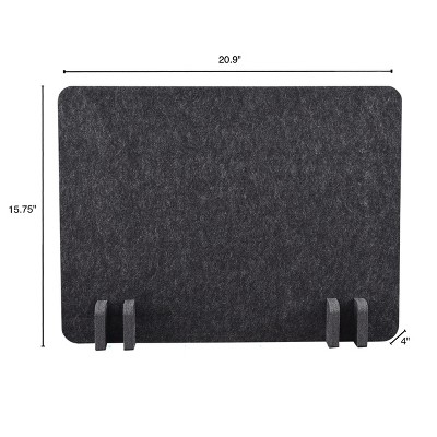 Eco-Friendly Anthracite Gray Acoustic Desk Divider, 28" x 20"
