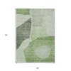 Olive Green And Fern Green Abstract Washable Indoor Outdoor Area Rug - 3 of 4
