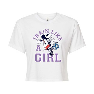 Women's - Disney - Train Like A Girl Cropped Graphic T-Shirt - 1 of 4