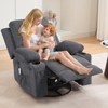 Recliner Chair Nursery, Manual Reclining Rocking Chair, 360 Swivel Glider with Cup Holder, Massage and Heat Recliner, Indoor Single Sofa Chairs - 4 of 4