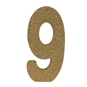 Beistle 3-D Glittered  9  Centerpiece, 8" x 4" x 1", (2/Pkg) Gold - 1 of 4