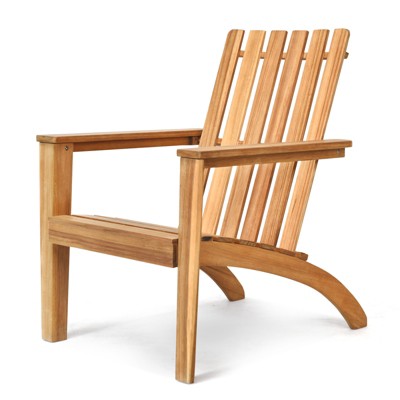 Tangkula Wooden Adirondack Chair W/Ergonomic Design Outdoor Lounge Armchair Acacia Wood chair for Yard&Patio Black/Gray/White