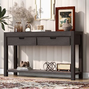 PAGED Wood Console Table with 2 Drawers & Shelf, Entryway Table with Storage, Entryway Sofa Side Table for Living Room - 1 of 4