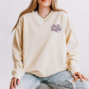 Simply Sage Market Embroidered Fall Babe Stars Lightweight Garment Dyed Sweatshirt - 1 of 4