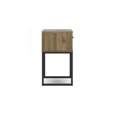 Deanlow Honey Brown and Black 1-Drawer Nightstand
