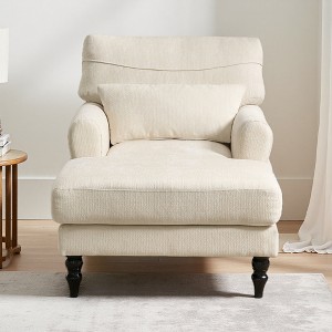 Upholstered Indoor Reclining Lounge Chair with Solid Wood Frame - 1 of 4