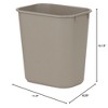 Rubbermaid Deskside Wastebasket, Plastic Trash Can, 3.5 Gallon, Beige, 6 Pack - 3 of 3