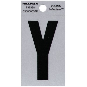 Hillman 2 in. Reflective Black Vinyl Self-Adhesive Letter Y 1 pc (Case of 6) - 1 of 1