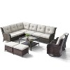 Belord 7PCS Patio Furniture Set with Swivel Chairs, All Weather Wicker L Shape Outdoor Sectional Sofa Set with Swivel Chairs, Ottomans, Coffee Table - 2 of 4