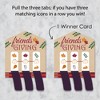 Big Dot of Happiness Friends Thanksgiving Feast - Friendsgiving Game Pickle Cards - Pull Tabs 3-in-a-Row - Set of 12 - 3 of 4