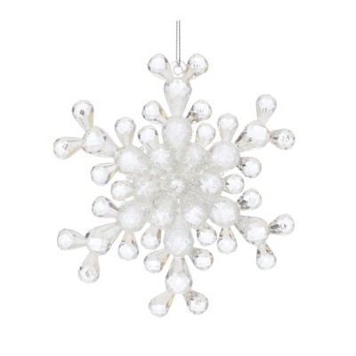Clear Acrylic Snowflake Ornaments Set of 24