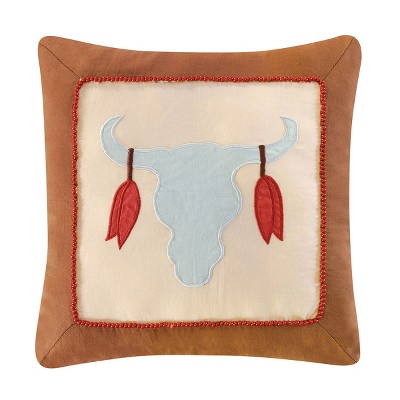 C&F Home 12" x 12" Hudson Bull Applique Pillow