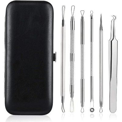 Blackhead Remover Tool Comedones Extractor Acne Removal Kit for Blemish, Whitehead Popping, 6 Pcs Zit Removing for Nose Face Tools