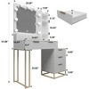 Makeup Vanity Desk With Mirror And Lights, Vanity Table With 5 Drawers, Side Cabinet, Storage Shelves, Modern Vanity Table For Bedroom - 4 of 4